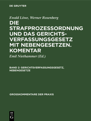 cover image of Gerichtsverfassungsgesetz, Nebengesetze
